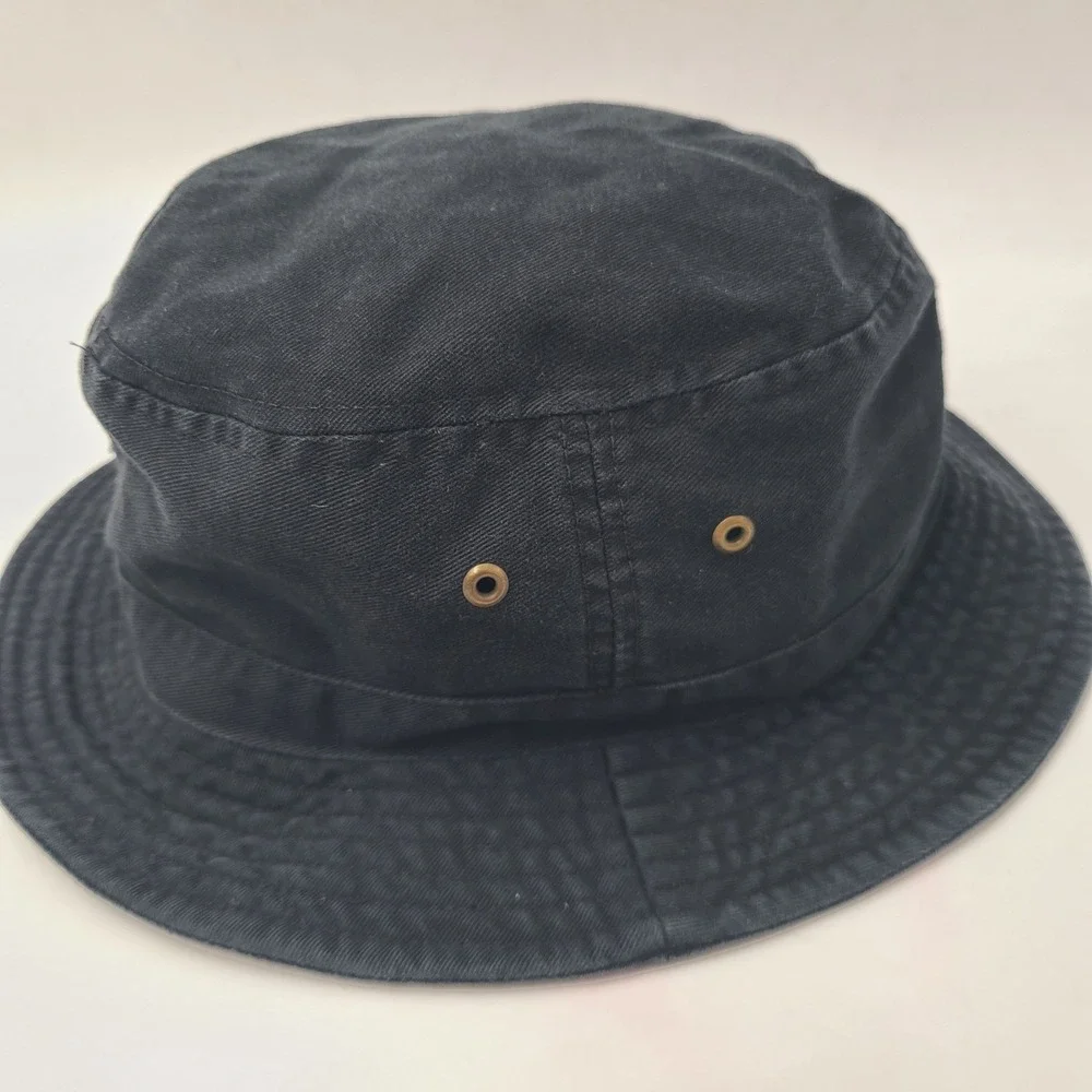 Vintage New Jersey Nets Hat Size L Bucket Hat‎ Black NBA Basketball Sample Men